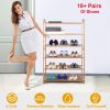 6 Tier Bamboo Shoe Rack Organizer Shoe Self Storage Entryway Standing Shelf Shoe Tower