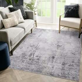 5X7 Ivory/Sand/Abstract Non-Shedding Living Room Bedroom Dining Home Office Stylish and Stain Resistant Area Rug