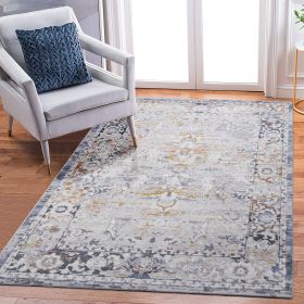 8X10 Ivory/Grey /Traditional Non-Shedding Living Room Bedroom Dining Home Office Stylish and Stain Resistant Area Rug
