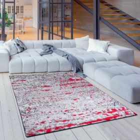 Jersey Area Rugs, Carpets For Livingroom, 7x10 Area Rugs ,3984 Black-Red