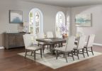 Traditional Formal 9pc Dining Set Table w Leaf 8x Side Chairs Pedestal Base Oak Finish Table Nailhead Trim Upholstered Cushion Dining Room Furniture