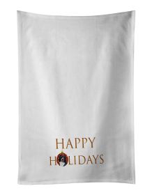 NEW Australian Shepherd Black Tricolor #1 Happy Holidays Kitchen Towel Set of 2 White Dish Towels Decorative Bathroom Hand towel for Hand, Face, Hair