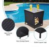 Outdoor Side Coffee Table with Storage Shelf,All Weather PE Rattan and Steel Frame,Patio Furniture Square,Bistro Table for Garden Porch