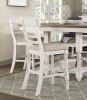 Antique White Finish Counter Height Set 5pc Table with Bottom Storage and 4 Counter Height Chairs Farmhouse Style Dining Kitchen Set Wooden Furniture