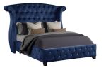 Sophia Full 5 Pc Upholstery Bedroom Set Made With Wood in Blue