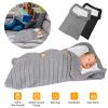 Unisex Baby Knit Swaddle Blanket Infant Nest Swaddle Newborn Cozy Fleece Nursery Sleeping Bag Wraps w/ Buttons