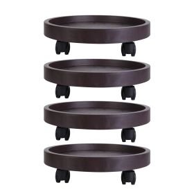 4Pcs 12.8IN Or 14IN Plant Caddy With Wheels Up to 187LBS Load Capacity Rolling Plant Stand With 4Pcs 360° Swirling Wheels For Indoor Outdoor (Option: 4PcsPlantStand 14In)