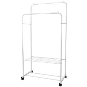 Garment Hanging Rack Clothing Hanging Rail Pillow Shoe Display Organizer Stand Rolling Wheel Clothes Organizer (Option: GarmentHangingRack)