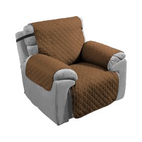 Reversible Sofa Cover Chair Loveseat Couch Slipcover Microfiber Cushion Furniture Protector Shield Water-Resistant w/ Elastic Strap for Kids Pet Dog C (Option: SofaCover 1SChocolate)