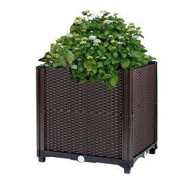 Raised Garden Bed Plant Growth Box with Self-watering System for Garden Patio Balcony Elevated Planter Box for Flowers Vegetables Herbs (Option: PlantBed 303035cm)