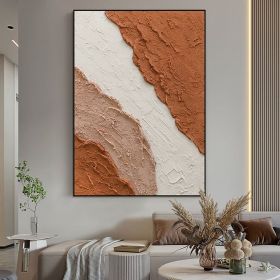 Handmade Textured Blush White and Brown Acrylic Painting Oversized Art Brush Stroke Modern Wall Art Extra Large Handmade Painting on Canvas Frameless (style: 03, size: 150X220cm)