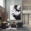 Hand Painted Oil Painting Original Black White Minimalist Painting Black White Wall Art Large Black And White Painting Frameable Abstract Art Office D