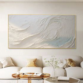 Hand Painted Oil Painting Original White Beach Oil Painting on Canvas Abstract Custom Painting Large Minimalist Art Modern Living room Wall Decor Text (style: 01, size: 70x140cm)