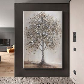Hand Painted Oil Painting Abstract Tree Oil Painting on Canvas Extra Large Wall Art Original Minimalist Texture Wall Art Custom Painting Gray Decor Li (style: 01, size: 150X220cm)