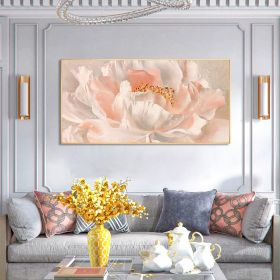 Hand Painted Oil Painting Abstract Flower Art Blooming White Pink Peony Flower Oil painting On Canvas Texture Art Painting For Living Room Wall Decor (style: 01, size: 100x150)