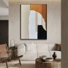Hand Painted Oil Painting Abstract Painting Original Large Acrylic Canvas Wall Art Geometry Brown Minimalist Modern Painting Wall Art on Canvas