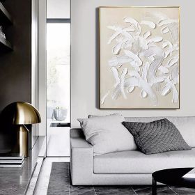 Hand Painted Oil Painting Large Nordic Beige and White Minimalist Painting Beige White Textured Wall Art Modern White Plaster Painting Wall Decor Livi (style: 01, size: 50X70cm)
