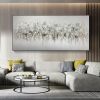 Hand Painted Oil Painting Abstract Blossom Floral Oil Painting on Canvas Large Original Textured White Grey Poppy Bouquet Acrylic Painting Living Room