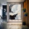 Hand Painted Oil Painting Original Black White Minimalist Painting Black White Wall Art Large Black And White Painting Blue oil painting White Black A
