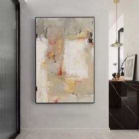 Hand Painted Large Abstract Oil Painting On Canvas Original Beige And Grey Canvas Wall Art Modern Textured Painting For Living Room Office Bedroom (style: 01, size: 140x210cm)