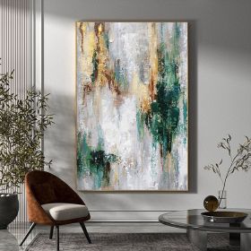 Handmade Oil Painting Green Minimalism Painting Green Wall Art Large Green Abstract Painting Green And Grey Abstract Canvas Art Acrylic Painting For L (style: 01, size: 140x210cm)