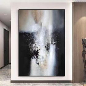 Abstract Handmade Oil Painting On Canvas Modern White And Black Oil Painting Large Wall Art For Home Decoration Colorful Abstract Wall Art (style: 01, size: 70x100cm)