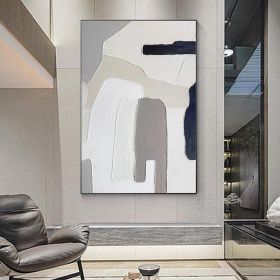 Handmade Oil Painting Large Abstract Wall Art Painting Large Wall Art Abstract Large Canvas Art Textured Wall Art Beige Gray White Wall Art Office Dec (style: 01, size: 90x130cm)