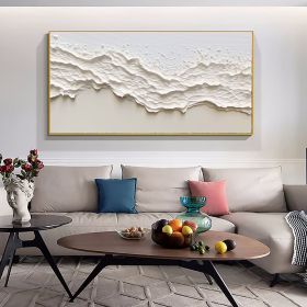 Handmade Oil Painting Oversized Seaswaves Textured Painting Original Clouds Abstract Painting Extra Large Wall Art Acrylic Minimalist Paintings (style: 01, size: 100x200cm)