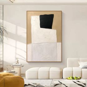 Handmade Oil Painting Large Abstract Earth Tone Wall Art Original Geometric Color Block Minimalist Art Palette Knife Painting For Living Room Wall Dec (style: 01, size: 50X70cm)