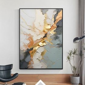 Handmade Oil Painting Original Large Gold On Canvas Painting Modern Abstract Gray Acrylic Painting Blue Texture Painting Oversize Wall Art Wall Pictur (style: 01, size: 140x210cm)