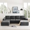 [VIDEO provided][New]110*72" Modular U Shaped Sectional Sofa,Luxury Chenille Floor Couch Set,Upholstered Indoor Furniture