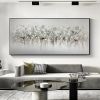 Hand Painted Oil Painting Abstract Blossom Floral Oil Painting on Canvas Large Original Textured White Grey Poppy Bouquet Acrylic Painting Living Room