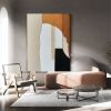 Hand Painted Oil Painting Abstract Painting Original Large Acrylic Canvas Wall Art Geometry Brown Minimalist Modern Painting Wall Art on Canvas
