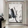 Hand Painted Oil Painting Large Abstract Black And White Painting Black And White Texture Art Original Oil Painting On Canvas Large Black And White Wa