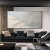 Hand Painted Oil Painting Original White Beach Oil Painting on Canvas Abstract Custom Painting Large Minimalist Art Modern Living room Wall Decor Text