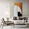 Hand Painted Oil Painting Abstract Painting Original Large Acrylic Canvas Wall Art Geometry Brown Minimalist Modern Painting Wall Art on Canvas