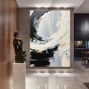 Hand Painted Oil Painting Original Black White Minimalist Painting Black White Wall Art Large Black And White Painting Blue oil painting White Black A