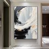Hand Painted Oil Painting Original Black White Minimalist Painting Black White Wall Art Large Black And White Painting Blue oil painting White Black A