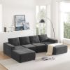 [VIDEO provided][New]110*72" Modular U Shaped Sectional Sofa,Luxury Chenille Floor Couch Set,Upholstered Indoor Furniture