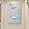 Hand Painted Oil Painting Original white thick textured oil painting on canvas Large wall art Abstract minimalist textured painting Custom painting Li