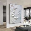 Hand Painted Oil Painting Original white thick textured oil painting on canvas Large wall art Abstract minimalist textured painting Custom painting Li
