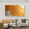 Hand Painted Oil Painting Minimalist Gold Circle Painting on Canvas Large Wall Art Original Abstract Art Golden Oil Painting Custom Painting Living Ro