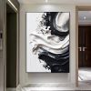 Hand Painted Oil Painting Original Black White Minimalist Painting Black White Wall Art Large Black And White Painting Frameable Abstract Art Office D
