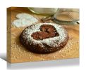 Framed Canvas Wall Art Decor Bread Painting, Heart Shape Cookie Painting Decoration For Restrant, Kitchen, Dining Room, Office Living Room